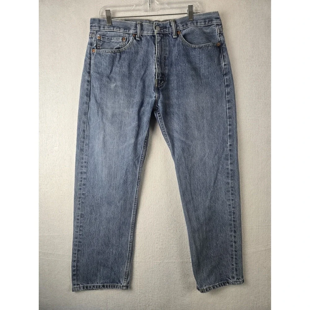 Levis 505 Mens Jeans Size 36 x 29 Modern Fit Blue Denim Classic Straight Leg